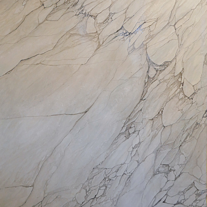 Panneau peint huile et acrylique Imitation marbre blanc breche de Carrare